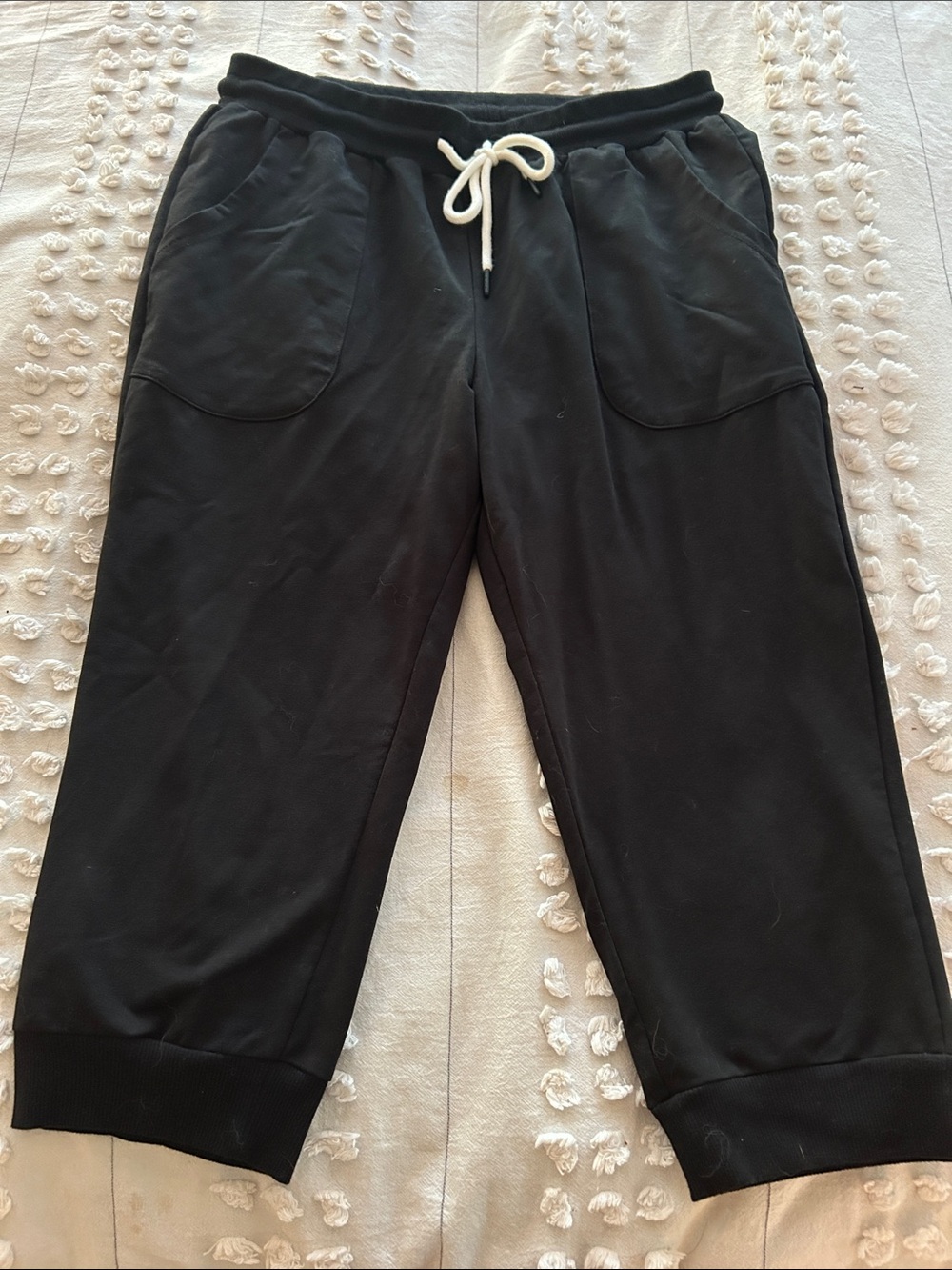Women's Black Drawstring Jogger Pants with Front Pockets